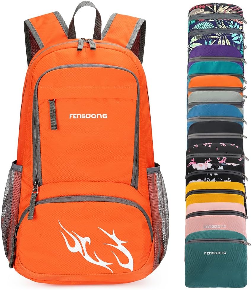 Foldable Backpack Small - FENGDONG 35L lichtgewicht opvouwbare waterdichte inpakbare