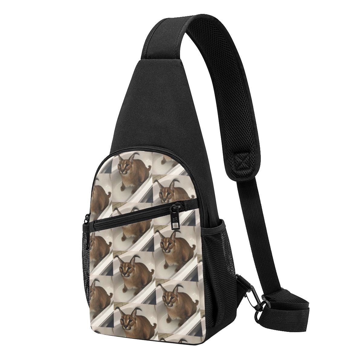 Sling Backpack Shoulder - Big Floppa Animal Cat Borsttas Heren