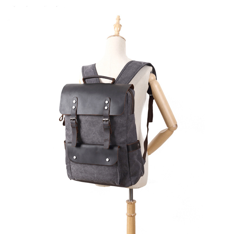 Aangepast logo Vintage canvas  - Leather Backpack Vintage recensie en prijs
